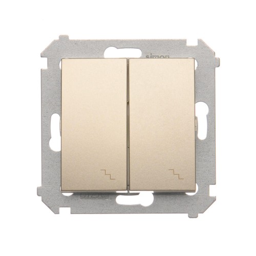 Łącznik schodowy podwójny z podświetleniem LED Simon 54 DW6/2L.01/44 Kontakt-Simon złoty mat, metalizowany