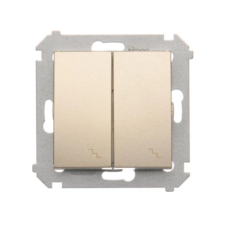 Łącznik schodowy podwójny z podświetleniem LED Simon 54 DW6/2L.01/44 Kontakt-Simon złoty mat, metalizowany