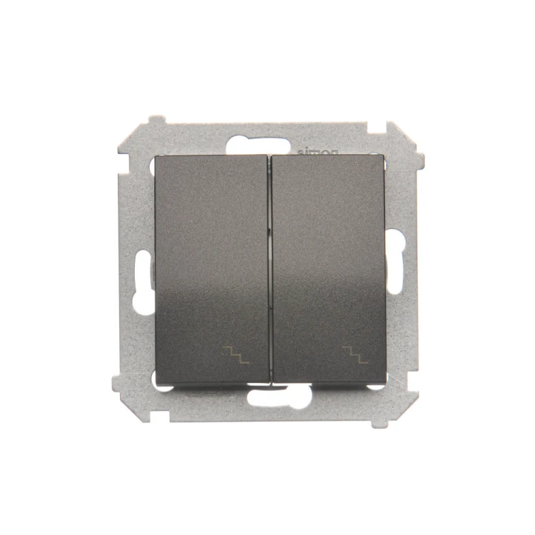 Łącznik schodowy podwójny z podświetleniem LED Simon 54 DW6/2L.01/48 Kontakt-Simon antracyt, metalizowany