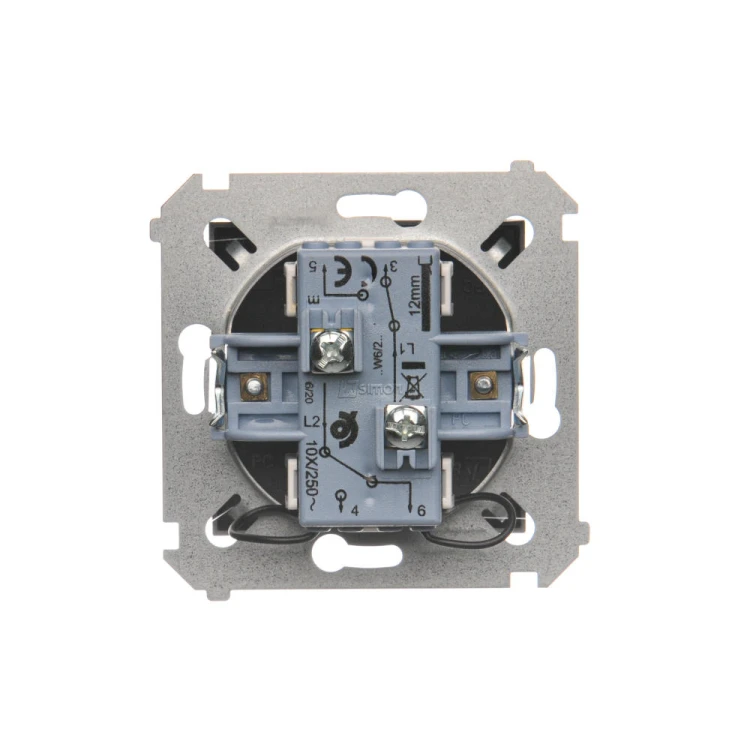 Łącznik schodowy podwójny z podświetleniem LED Simon 54 DW6/2L.01/48 Kontakt-Simon antracyt, metalizowany