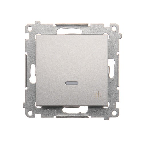 Łącznik krzyżowy z podświetleniem LED Simon 54 DW7L.01/43 Kontakt-Simon srebrny mat, metalizowany