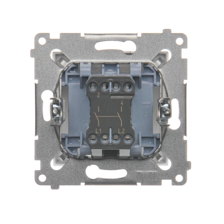 Łącznik dwubiegunowy Simon 54 DW2A.01/43 Kontakt-Simon srebrny mat, metalizowany
