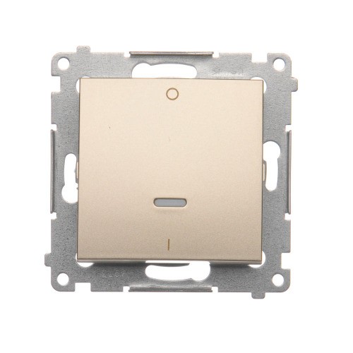 Łącznik dwubiegunowy z podświetleniem LED Simon 54 DW2L.01/44 Kontakt-Simon złoty mat, metalizowany