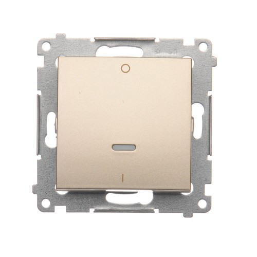 Łącznik dwubiegunowy z podświetleniem LED Simon 54 DW2L.01/44 Kontakt-Simon złoty mat, metalizowany