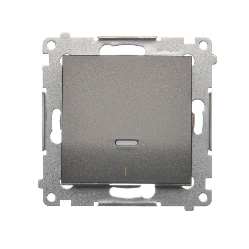 Łącznik dwubiegunowy z podświetleniem LED Simon 54 DW2L.01/48 Kontakt-Simon antracyt, metalizowany
