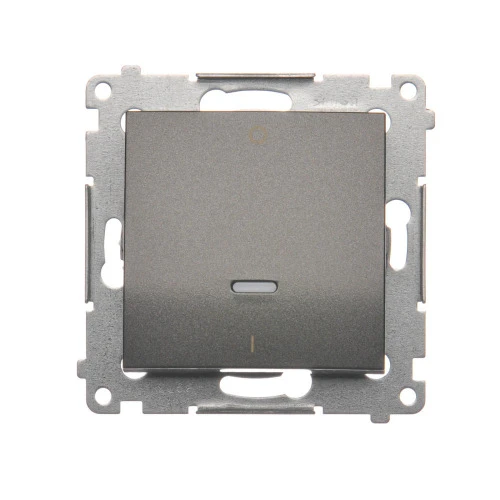 Łącznik dwubiegunowy z podświetleniem LED Simon 54 DW2L.01/48 Kontakt-Simon antracyt, metalizowany