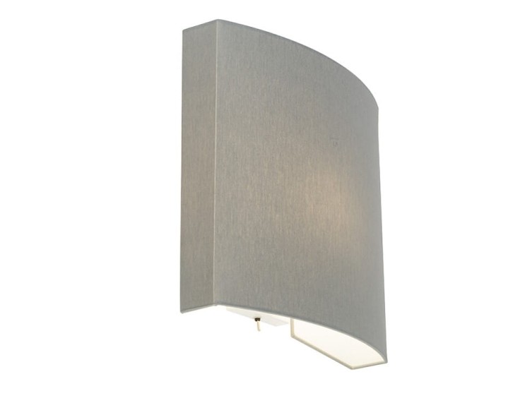 Lampa ścienna kinkiet Loft BORDE I GRAY 8046 NOWODVORSKI Lighting E27 nowoczesna oświetleniowa ścienna z włącznikiem Industrialna abażur tkanina szara szary idealna do hotelu sypialni Inspiracje Premium