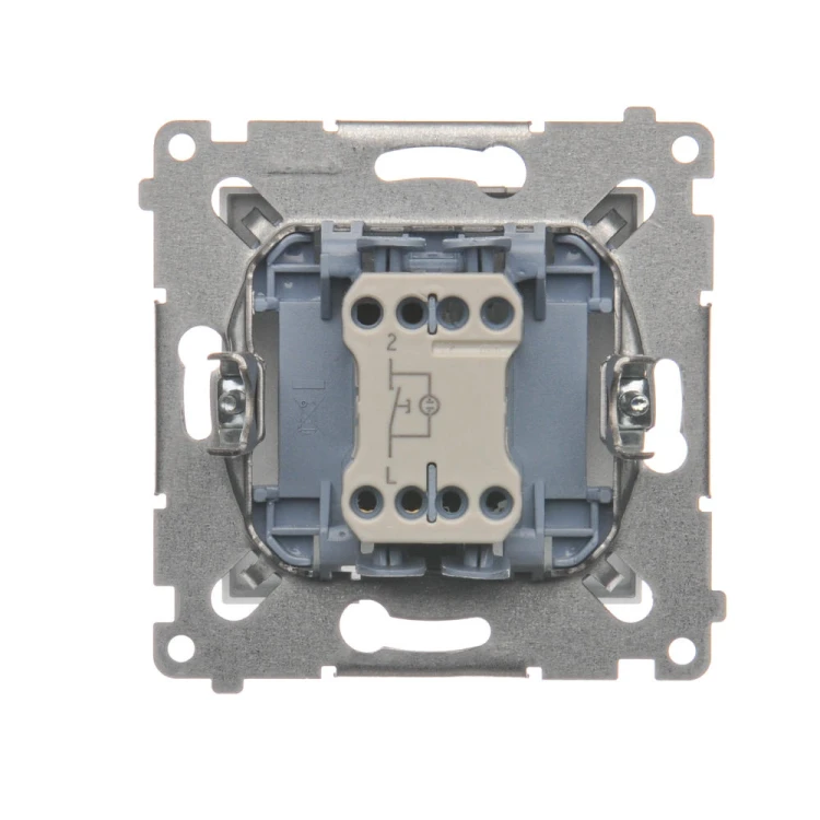 Przycisk "dzwonek" z podświetleniem LED Simon 54 DD1L.01/43 Kontakt-Simon srebrny mat, metalizowany