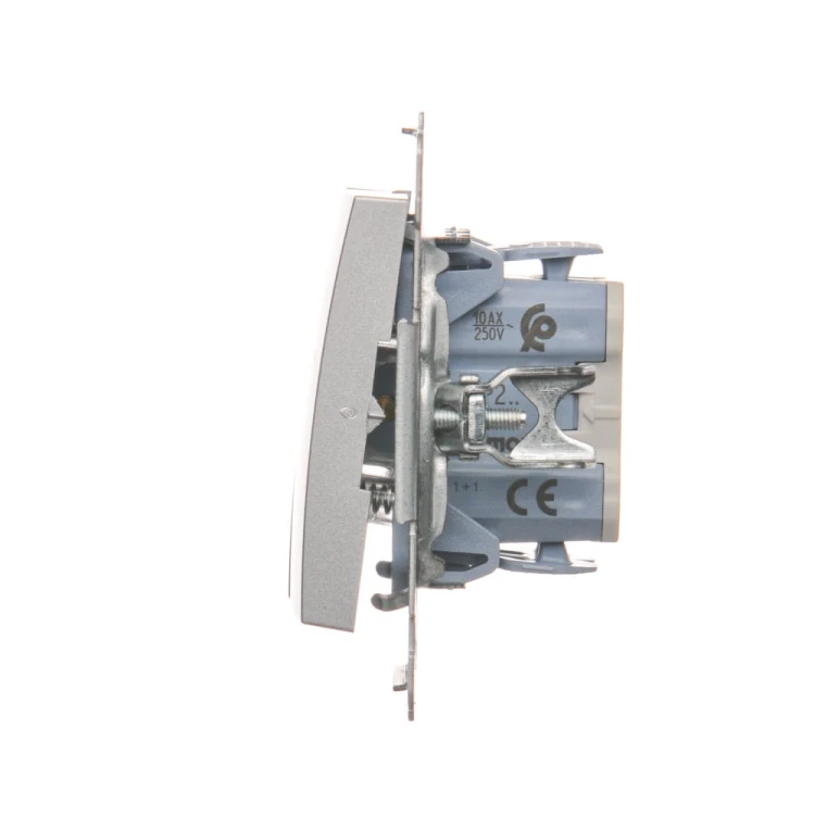 Przycisk podwójny zwierny, dwuobwodowy: 2 wejścia, 2 wyjścia Simon 54 DP2.01/43 Kontakt-Simon srebrny mat, metalizowany