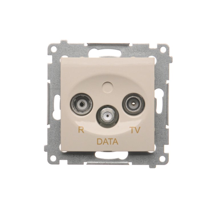 Gniazdo antenowe R-TV-DATA Simon 54 DAD.01/41 Kontakt-Simon kremowy