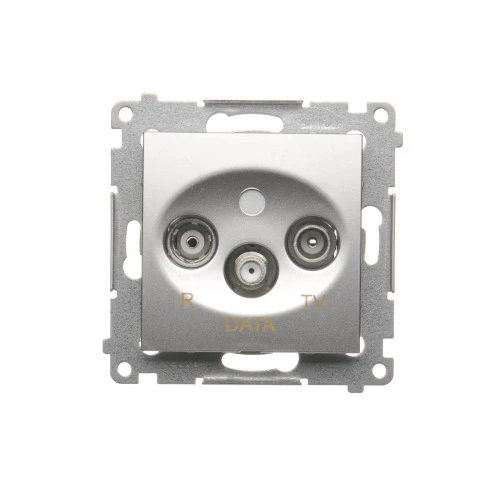 Gniazdo antenowe R-TV-DATA Simon 54 DAD.01/43 Kontakt-Simon srebrny mat, metalizowany