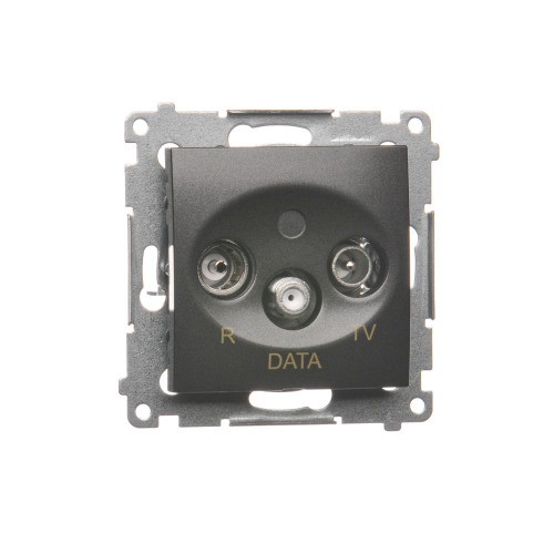 Gniazdo antenowe R-TV-DATA Simon 54 DAD.01/48 Kontakt-Simon antracyt, metalizowany