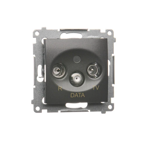 Gniazdo antenowe R-TV-DATA Simon 54 DAD.01/48 Kontakt-Simon antracyt, metalizowany