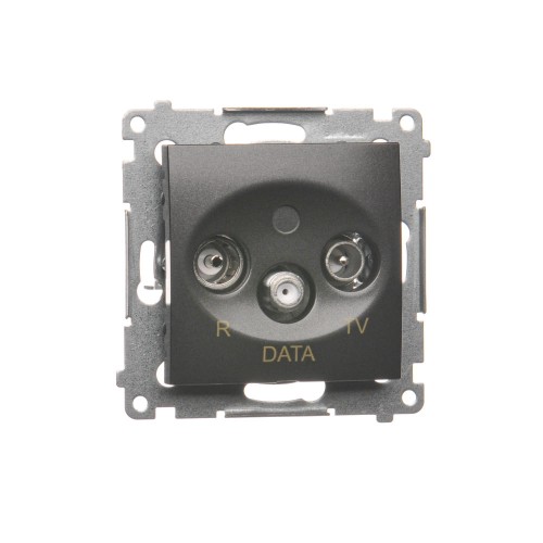 Gniazdo antenowe R-TV-DATA Simon 54 DAD.01/48 Kontakt-Simon antracyt, metalizowany