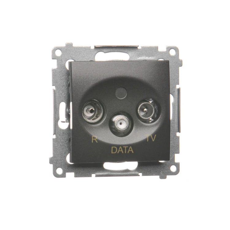 Gniazdo antenowe R-TV-DATA Simon 54 DAD.01/48 Kontakt-Simon antracyt, metalizowany