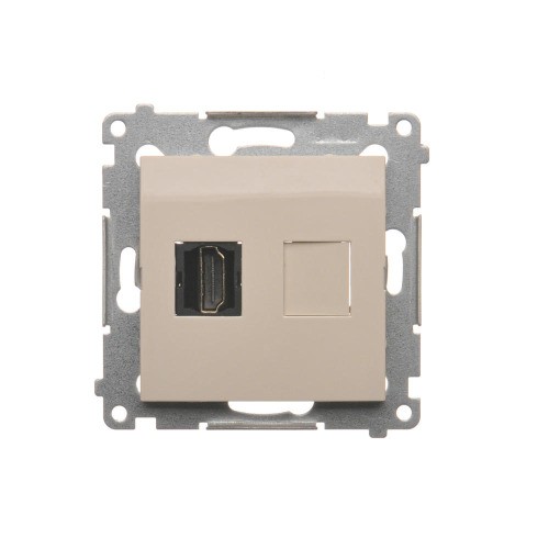 Gniazdo HDMI pojedyncze Simon 54 DGHDMI.01/41 Kontakt-Simon kremowy