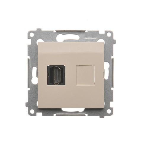 Gniazdo HDMI pojedyncze Simon 54 DGHDMI.01/41 Kontakt-Simon kremowy