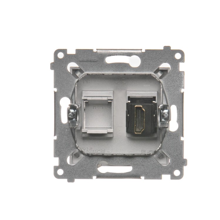 Gniazdo HDMI pojedyncze Simon 54 DGHDMI.01/43 Kontakt-Simon srebrny mat, metalizowany