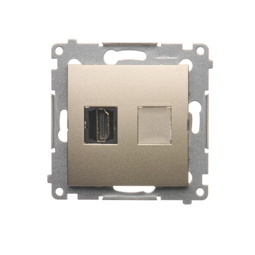 Gniazdo HDMI pojedyncze Simon 54 DGHDMI.01/44 Kontakt-Simon złoty mat, metalizowany