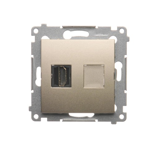 Gniazdo HDMI pojedyncze Simon 54 DGHDMI.01/44 Kontakt-Simon złoty mat, metalizowany