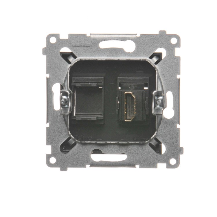 Gniazdo HDMI pojedyncze Simon 54 DGHDMI.01/48 Kontakt-Simon antracyt, metalizowany