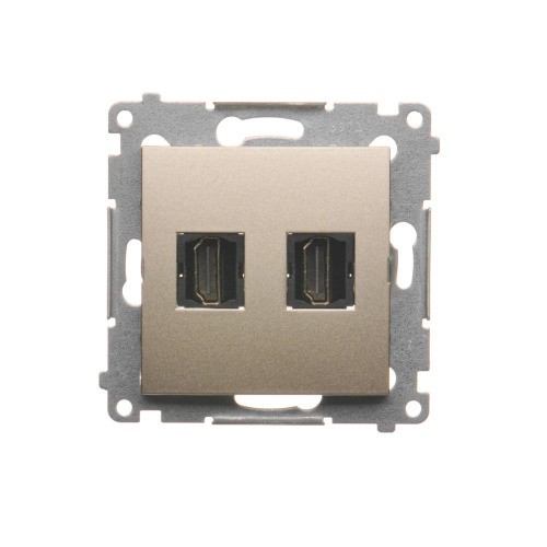 Gniazdo HDMI podwójne Simon 54 DGHDMI2.01/44 Kontakt-Simon złoty mat, metalizowany