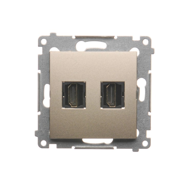 Gniazdo HDMI podwójne Simon 54 DGHDMI2.01/44 Kontakt-Simon złoty mat, metalizowany