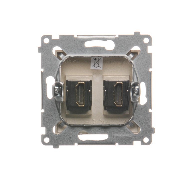 Gniazdo HDMI podwójne Simon 54 DGHDMI2.01/44 Kontakt-Simon złoty mat, metalizowany