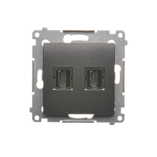 Gniazdo HDMI podwójne Simon 54 DGHDMI2.01/48 Kontakt-Simon antracyt, metalizowany