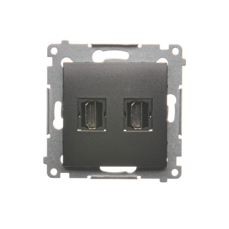 Gniazdo HDMI podwójne Simon 54 DGHDMI2.01/48 Kontakt-Simon antracyt, metalizowany