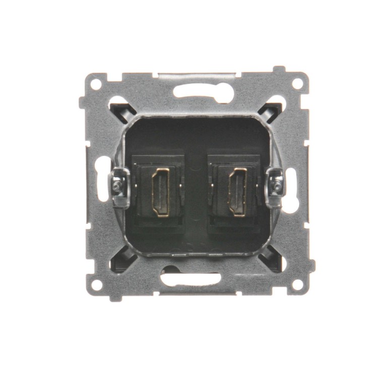 Gniazdo HDMI podwójne Simon 54 DGHDMI2.01/48 Kontakt-Simon antracyt, metalizowany