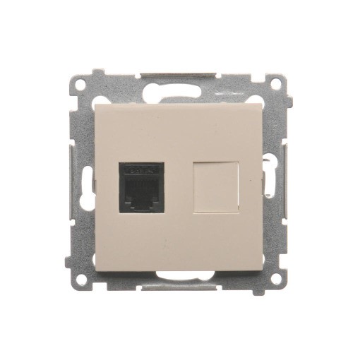 Gniazdo telefoniczne pojedyncze RJ12 Simon 54 DT1.01/41 Kontakt-Simon kremowy