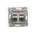 Gniazdo komputerowe RJ45 kategoria 5e + telefoniczne RJ12 Simon 54 D5T.01/44 Kontakt-Simon złoty mat, metalizowany