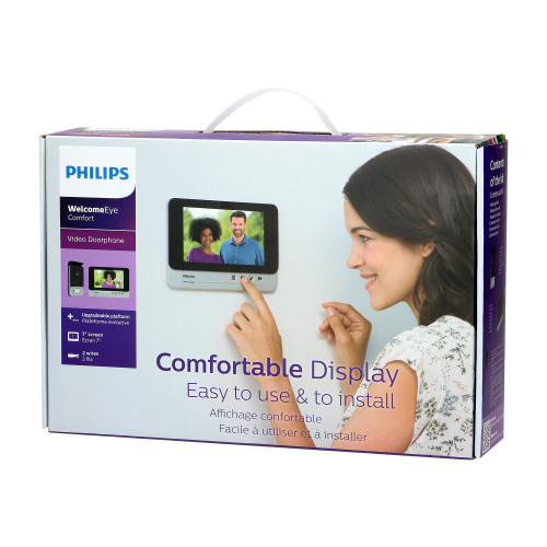 Zestaw wideodomofonowy 7" komplet WelcomeEye Comfort 531119 Philips DES 9500 VDP/29 wideodomofon LCD dzwonek przewodowy bezsłuchawkowy sterowanie furtką i bramą