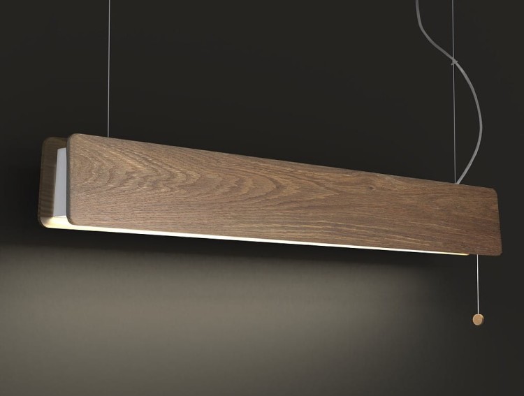 Lampa sufitowa regulowana Loft OSLO LED 90 ZWIS SMOKED OAK 7522 NOWODVORSKI Lighting LED TUBE T8 nowoczesna oświetleniowa wisząca z włącznikiem drewniana drewno dąb metal biały biała Inspiracje Premium