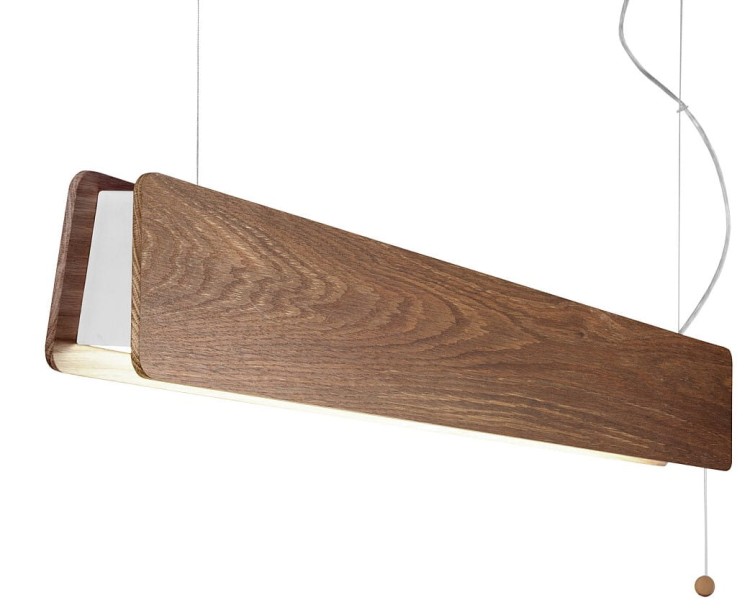 Lampa sufitowa regulowana Loft OSLO LED 90 ZWIS SMOKED OAK 7522 NOWODVORSKI Lighting LED TUBE T8 nowoczesna oświetleniowa wisząca z włącznikiem drewniana drewno dąb metal biały biała Inspiracje Premium