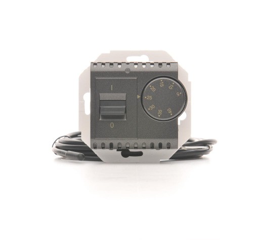 Regulator temperatury z czujnikiem zewnętrznym Simon 54 DRT10Z.02/48 Kontakt-Simon antracyt, metalizowany