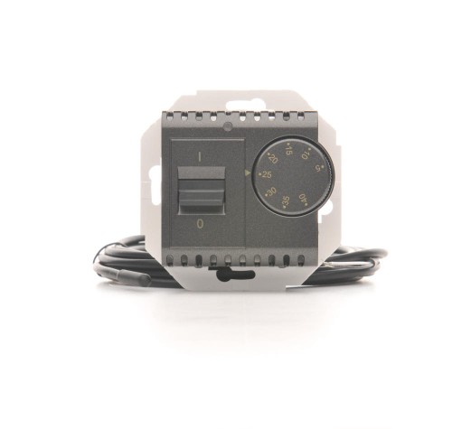 Regulator temperatury z czujnikiem zewnętrznym Simon 54 DRT10Z.02/48 Kontakt-Simon antracyt, metalizowany