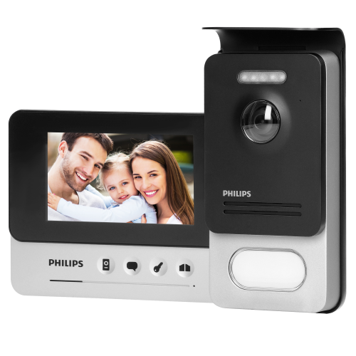 Zestaw wideodomofonowy 4,3" komplet WelcomeEye Compact 531104 Philips DES 9300 VDP/29 wideodomofon LCD dzwonek przewodowy bezsłuchawkowy sterowanie furtką i bramą
