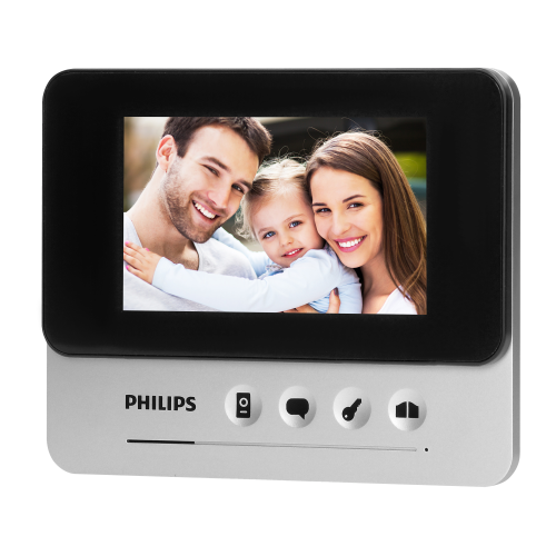 Zestaw wideodomofonowy 4,3" komplet WelcomeEye Compact 531104 Philips DES 9300 VDP/29 wideodomofon LCD dzwonek przewodowy bezsłuchawkowy sterowanie furtką i bramą