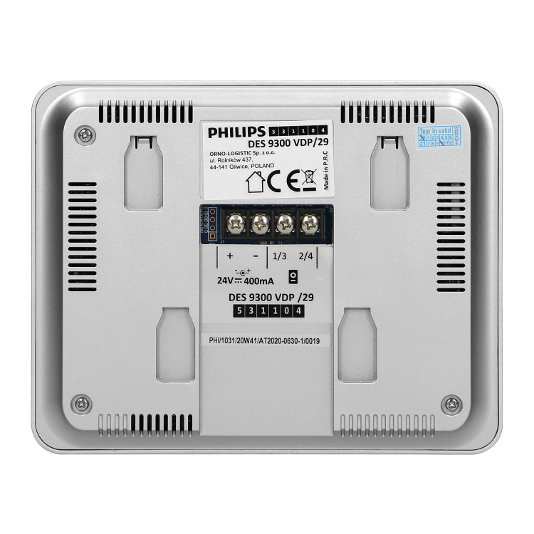 Zestaw wideodomofonowy 4,3" komplet WelcomeEye Compact 531104 Philips DES 9300 VDP/29 wideodomofon LCD dzwonek przewodowy bezsłuchawkowy sterowanie furtką i bramą