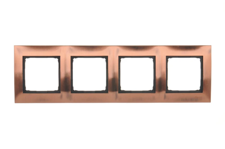 Ramka 4- krotna metalowa Simon 54 Premium DR4/36 Kontakt-Simon miedź rustykalna, metal