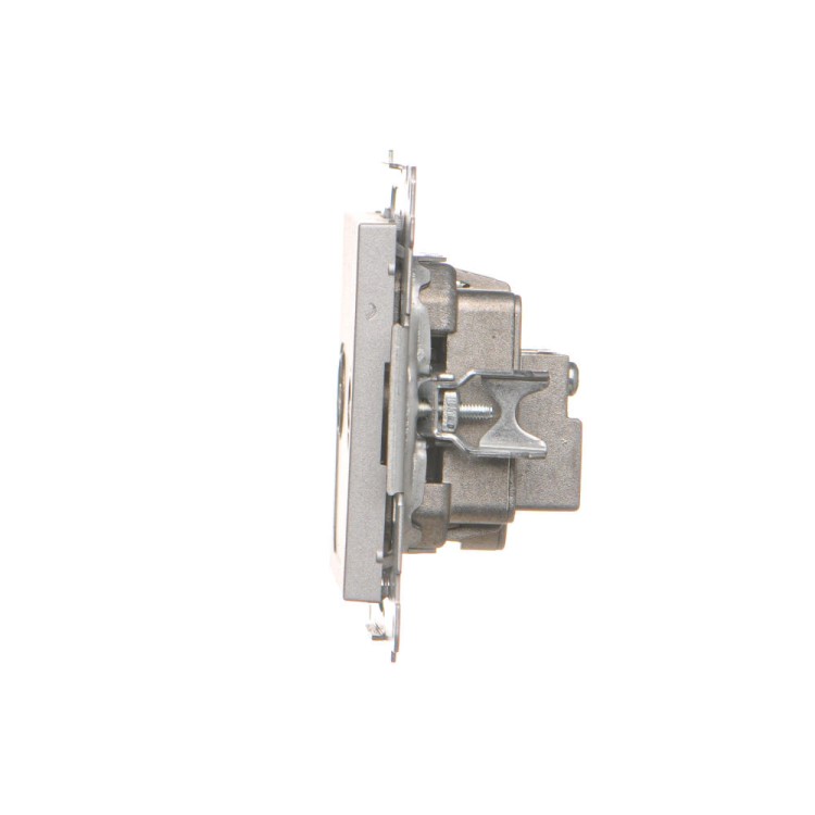 Gniazdo antenowe R-TV przelotowe Simon 55 TAP10.01/143 Kontakt-Simon aluminium mat
