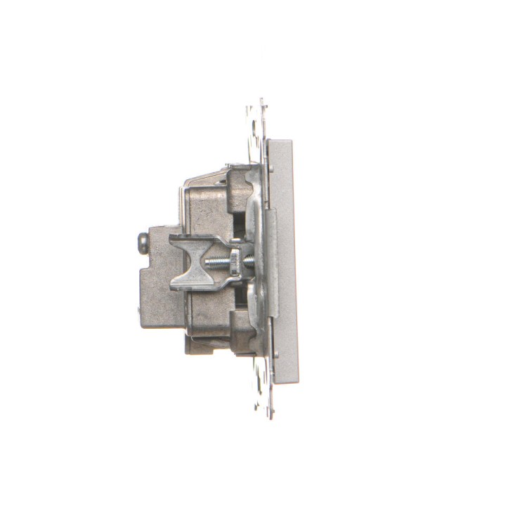 Gniazdo antenowe R-TV przelotowe Simon 55 TAP10.01/143 Kontakt-Simon aluminium mat
