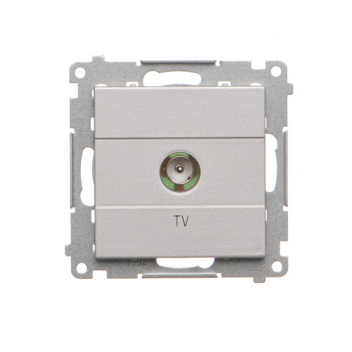 Gniazdo antenowe TV pojedyncze końcowe Simon 55 TAK1.01/143 Kontakt-Simon aluminium mat