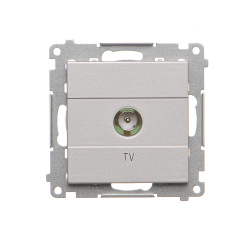 Gniazdo antenowe TV pojedyncze końcowe Simon 55 TAK1.01/143 Kontakt-Simon aluminium mat