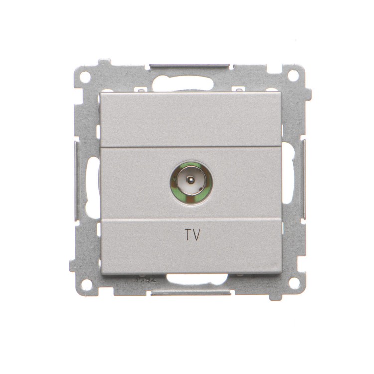 Gniazdo antenowe TV pojedyncze końcowe Simon 55 TAK1.01/143 Kontakt-Simon aluminium mat