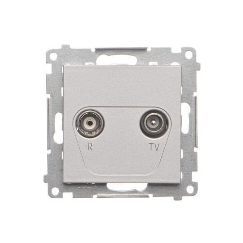 Gniazdo antenowe R-TV końcowe separowane Simon 55 TAK.01/143 Kontakt-Simon aluminium mat