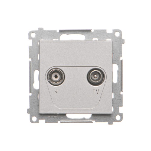 Gniazdo antenowe R-TV końcowe separowane Simon 55 TAK.01/143 Kontakt-Simon aluminium mat