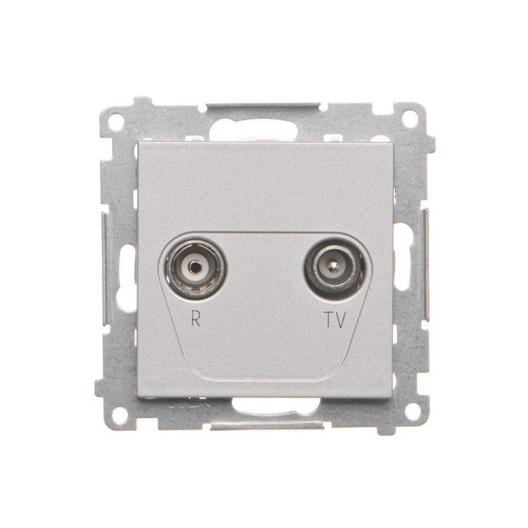Gniazdo antenowe R-TV końcowe separowane Simon 55 TAK.01/143 Kontakt-Simon aluminium mat